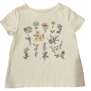 3T Land's Ends Flower White Short Sleeve Tee